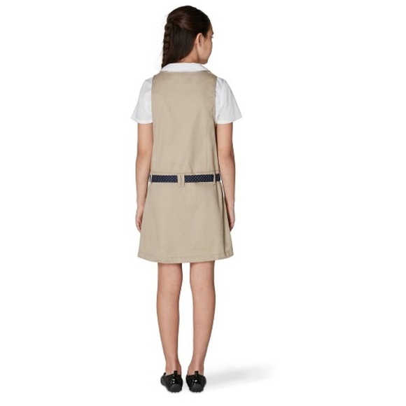 FRENCH TOAST GIRLS BOW BELTED JUMPER - KHAKI (NEW WITH TAGS) - Picture 2 of 2